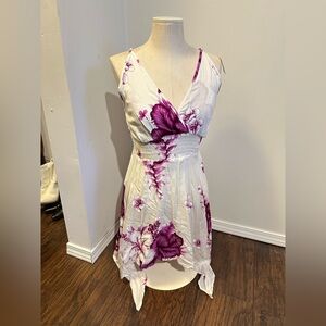 Floral White and Purple Top